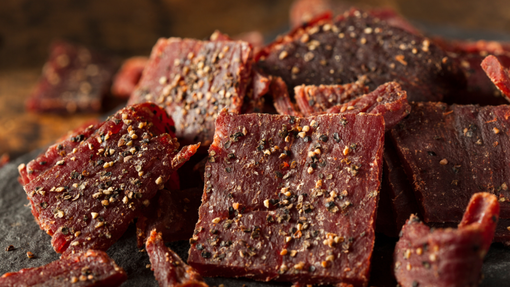 Home made dry beef jerky as food preservation