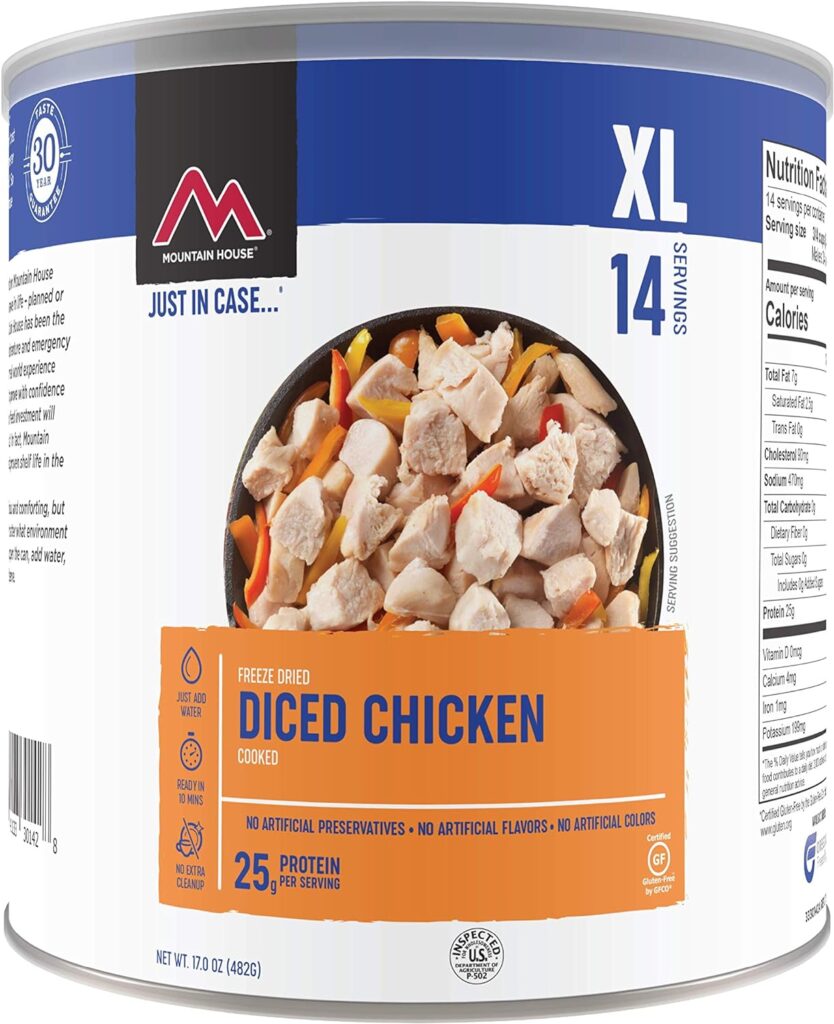 Mountain House Cooked Diced Chicken - Freeze Dried Survival & Emergency Food